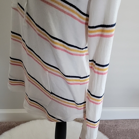 Market & Spruce White and Pink Striped Hooded Top - Picture 5 of 5